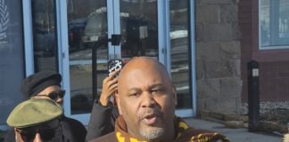 Martin University Alumni Association gathered on campus on Dec. 17 calling for the university's board chair’s resignation. (Photo/Malik Simon)