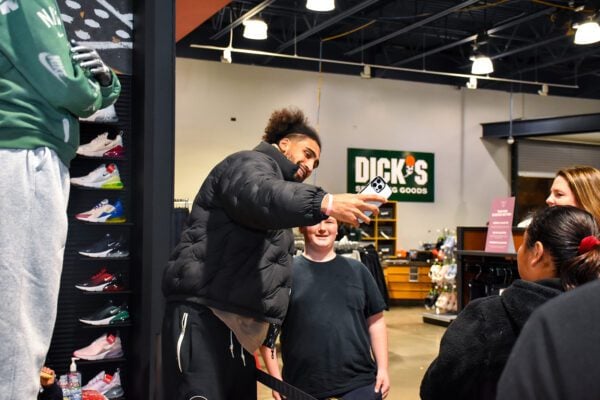 Obi Toppin at Dick's Sporting Goods in Indianapolis, Indiana in December of 2025.