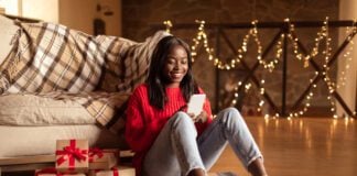 Woman, Christmas, holidays, presents