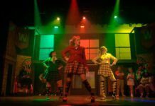 Courtney Krauter as Heather Duke, Kennedy Wilson as Heather Chandler and Drew Bryson as Heather McNamara in Footlite Musical's production of "Heathers." (Photo/Stage Right Photography)