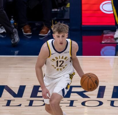 Miami Heat at Indiana Pacers NBA Basketball game in Indianapolis, Indiana.