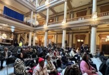 The 2026 Lunch with Legislators event at the Indiana Statehouse saw many community members, business owners and legislators advocating for small and minority-owned business resources and bills. (Photo/Hanna Rauworth)