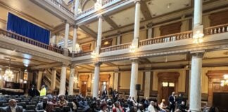 The 2026 Lunch with Legislators event at the Indiana Statehouse saw many community members, business owners and legislators advocating for small and minority-owned business resources and bills. (Photo/Hanna Rauworth)