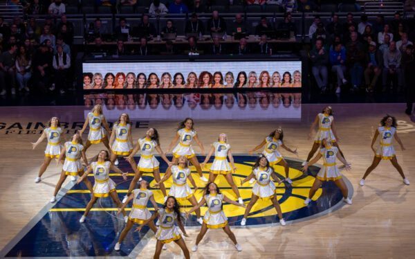 Philadelphia 76ers at Indiana Pacers NBA basketball game in Indianapolis in February of 2026.