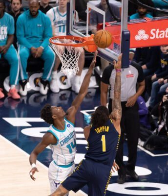 Charlotte Hornets at Indiana Pacers NBA basketball game in Indianapolis, Indiana in February of 2026.