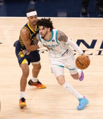 Charlotte Hornets at Indiana Pacers NBA basketball game in Indianapolis, Indiana in February of 2026.