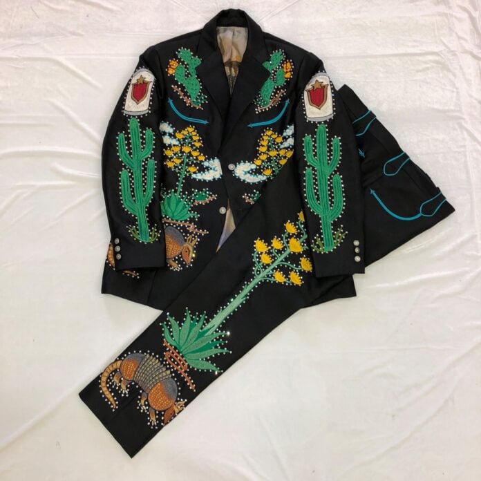 “Bigfoot and Armadillo Suit,” created by Jerry Lee Atwood. (Loan Courtesy of Chris Purcell)