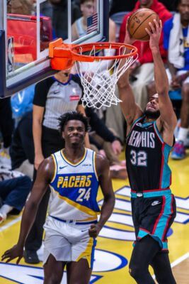 Memphis Grizzlies at Indiana Pacers NBA basketball game in March of 2026 in Indianapolis, Indiana.