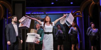 Vivian Ward (Dani Kucera) celebrates her a newfound confidence in Pretty Woman: The Musical, now on stage through April 4. (Photos/Indy Ghost Light)