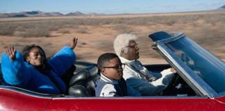 A scene from Tyler Perry's Joe's College Road Trip, released in 2026.