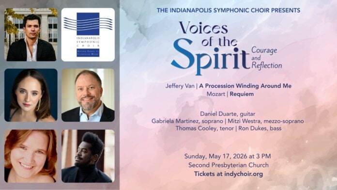 Voices of the Spirit 2026 takes place at 3 p.m. on May 17 at Second Presbyterian Church. (Images provided/Indianapolis Symphonic Choir)