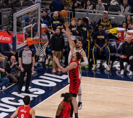 Portland Trailblazers at Indiana Pacers NBA basketball game in Indianapolis, Indiana in March of 2025.