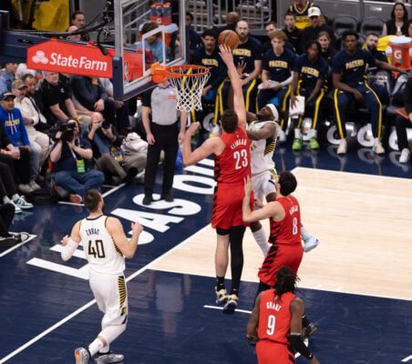 Portland Trailblazers at Indiana Pacers NBA basketball game in Indianapolis, Indiana in March of 2025.