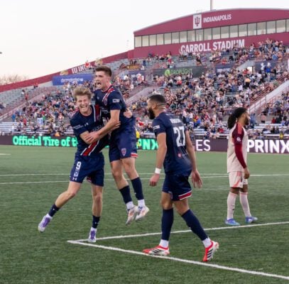 Indy Eleven versus Detroit FC soccer match in March of 2026 in Indianapolis.
