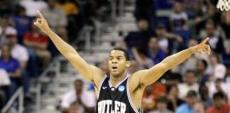 Ronald Nored of Butler University in 2011 during NCAA March Madness.